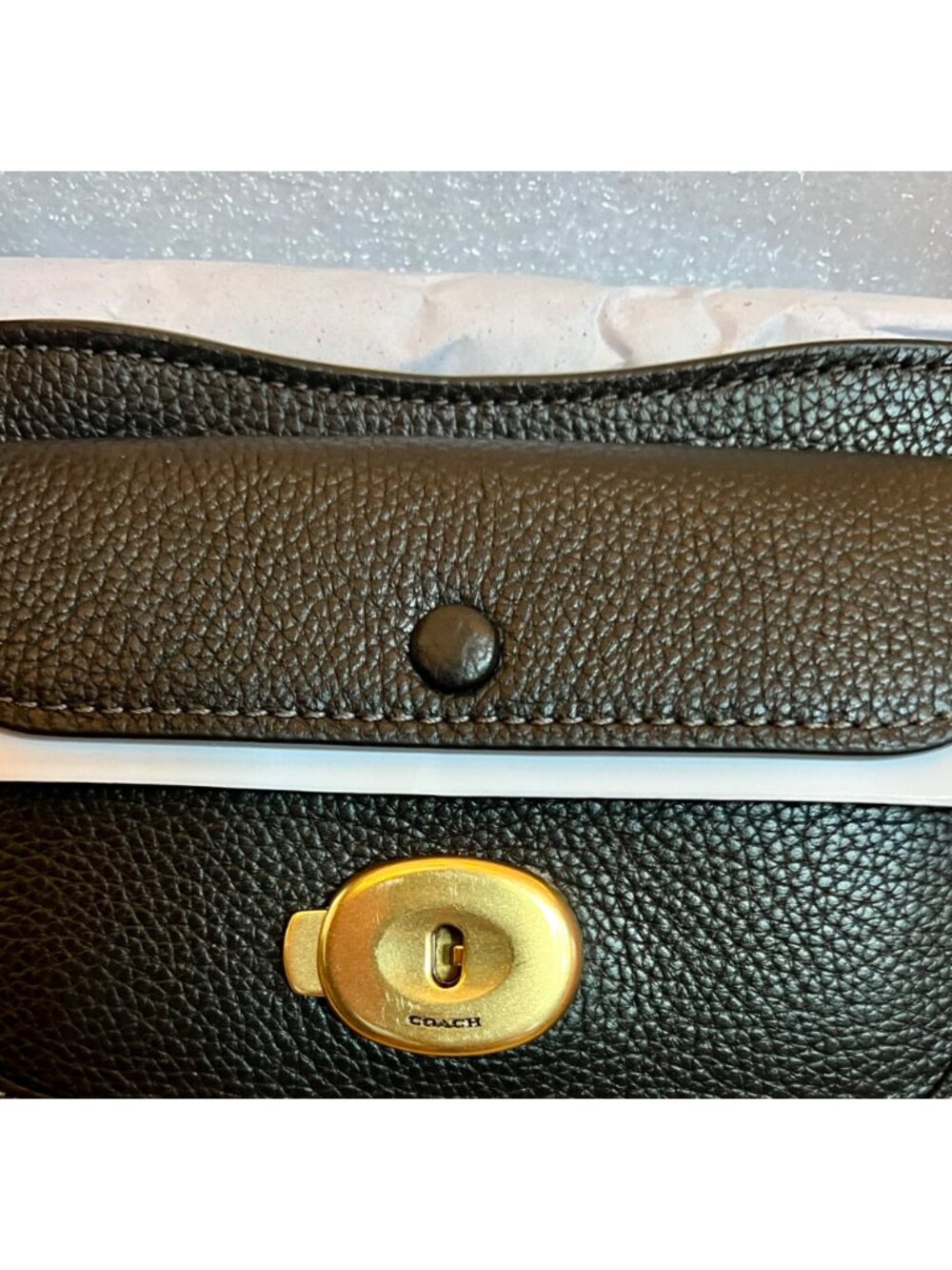 AUTHENTIC COACH BLACK LEATHER TABBY MESSENGER HANDBAG - NEW WITH TAGS - Picture 8 of 10